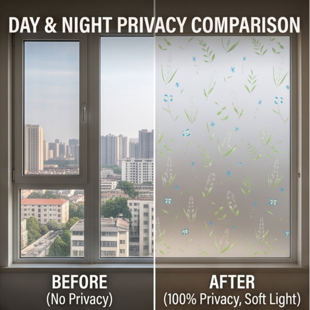 자체 접착식 신선한 꽃잎 창문 필름 반투명 프라이버시  - Window Insulation Film 리뷰 및 가격