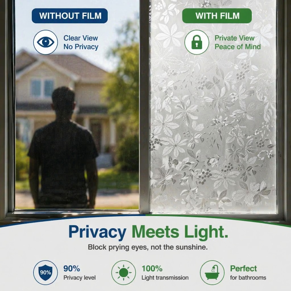 수채화 보라색 꽃무늬 자가 접착식 창문 프라이버시 필름 - Window Insulation Film 리뷰 및 가격