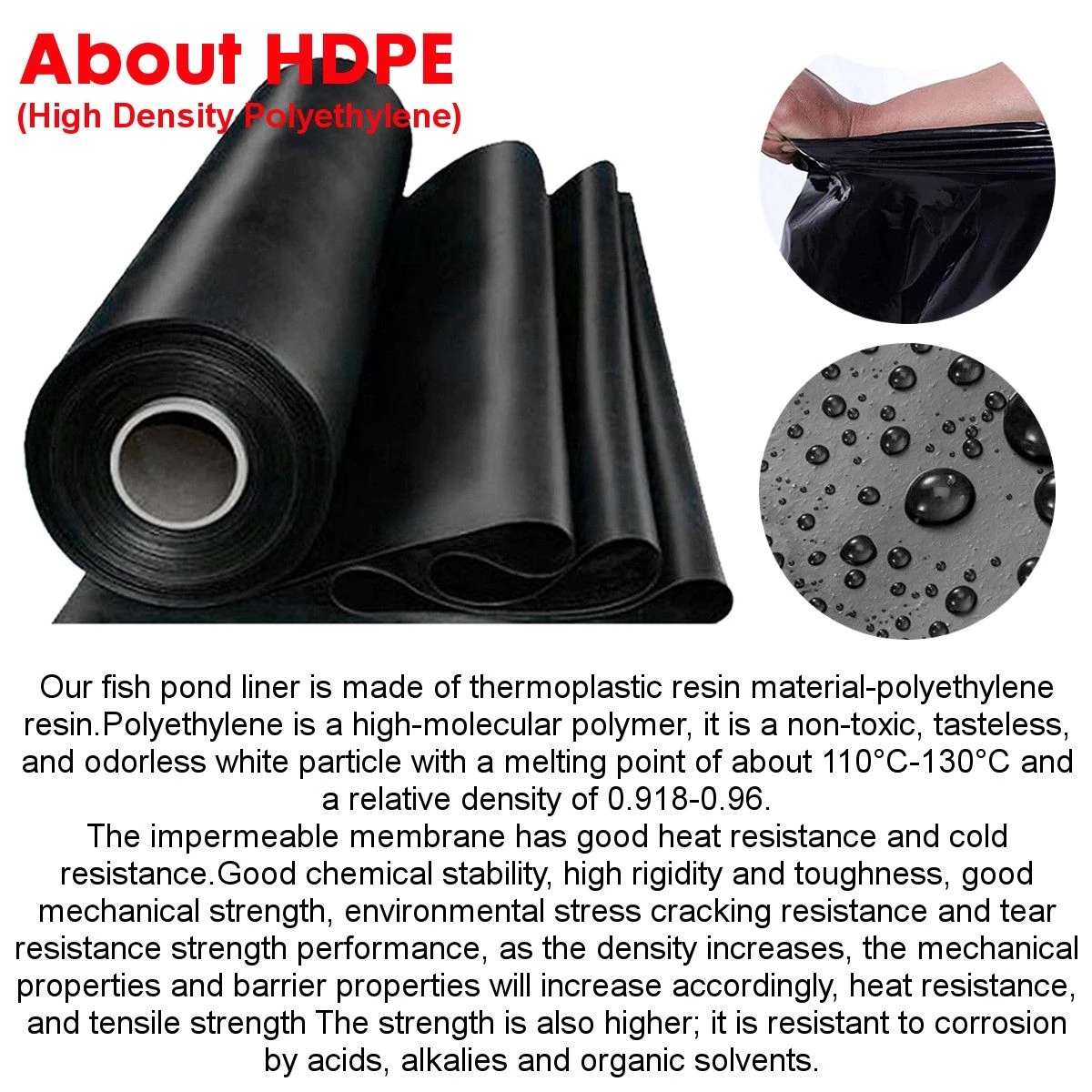 두꺼운 HDPE 방수막, 고강도 강화 연못 라이너 (어 - Home Improvement Mall 리뷰 및 가격