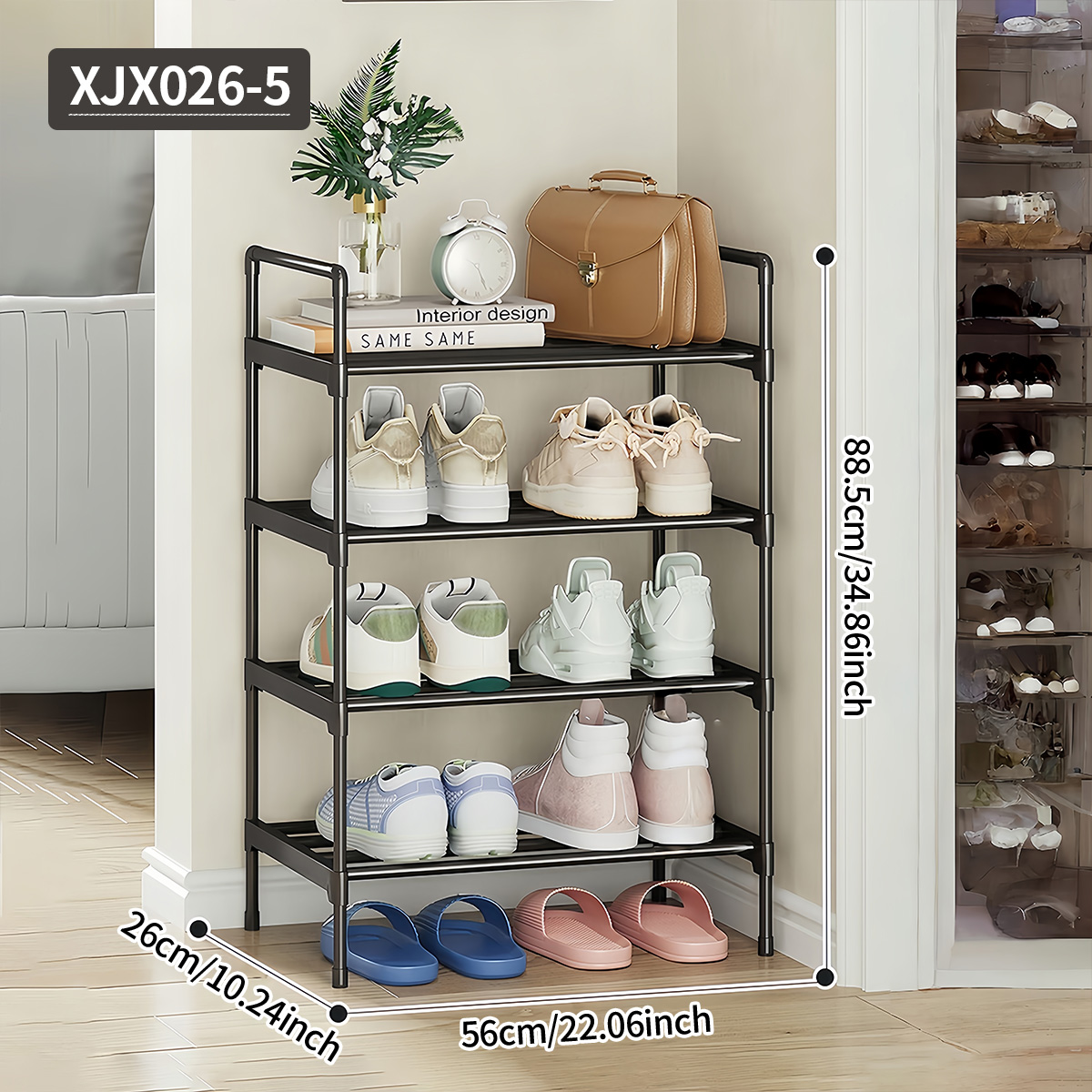 현관용 검정색 다기능 신발장, 다층 수납장, 조립하기  - Home Improvement Mall 리뷰 및 가격